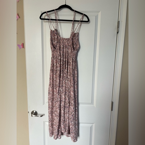 Floral Pink Maxi Dress Spaghetti Strap Sundress Size L - Picture 3 of 7